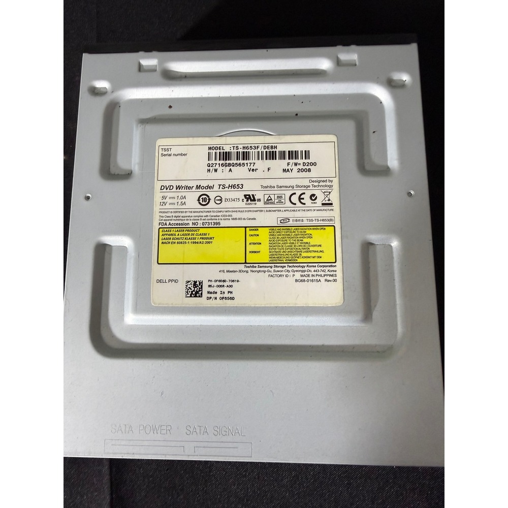 TSST DVD Writer TS-H653 5.25" Black Excellent SATA Internal Desktop Drive 0F656D